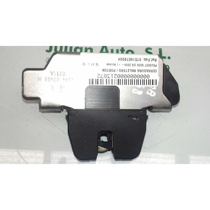 Recambio de cerradura maletero / porton para peugeot 5008 access referencia OEM IAM 9151487499H 9684648680 3 PINES