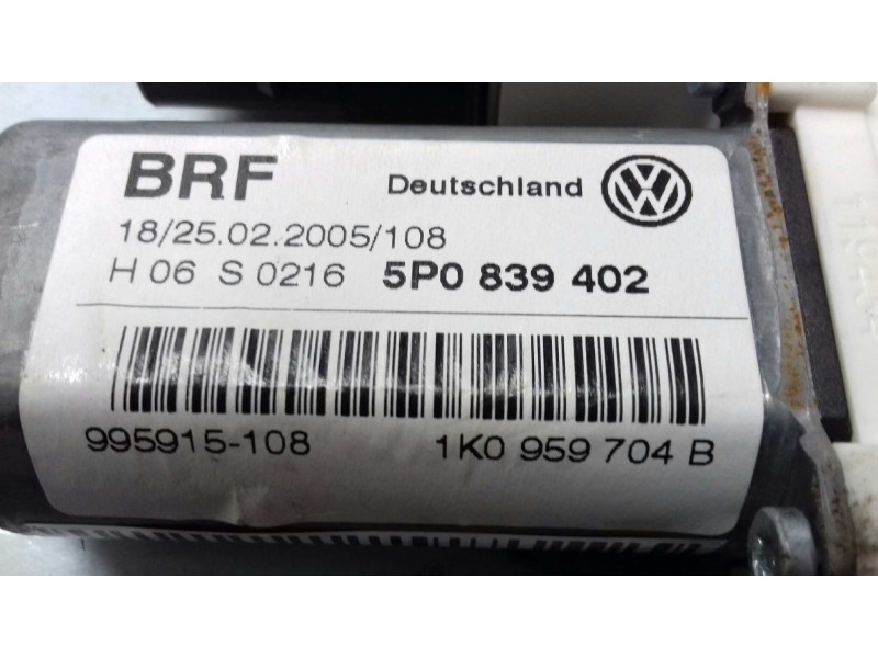 Recambio de motor elevalunas trasero derecho para seat toledo (5p2) reference referencia OEM IAM 5P0839402 1K0959704B BOSCH
