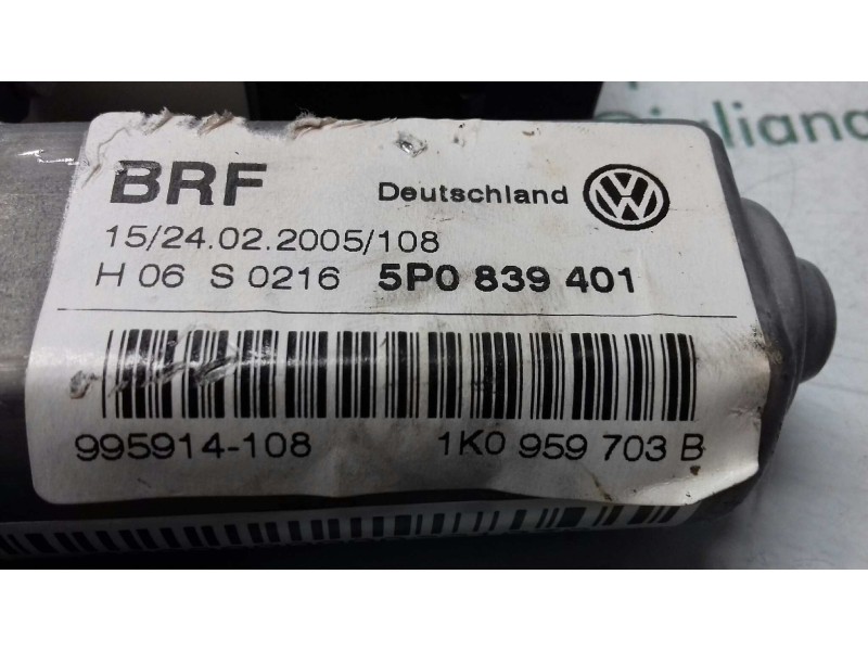 Recambio de motor elevalunas trasero izquierdo para seat toledo (5p2) reference referencia OEM IAM 5P0839401 1K0959703B 99591410