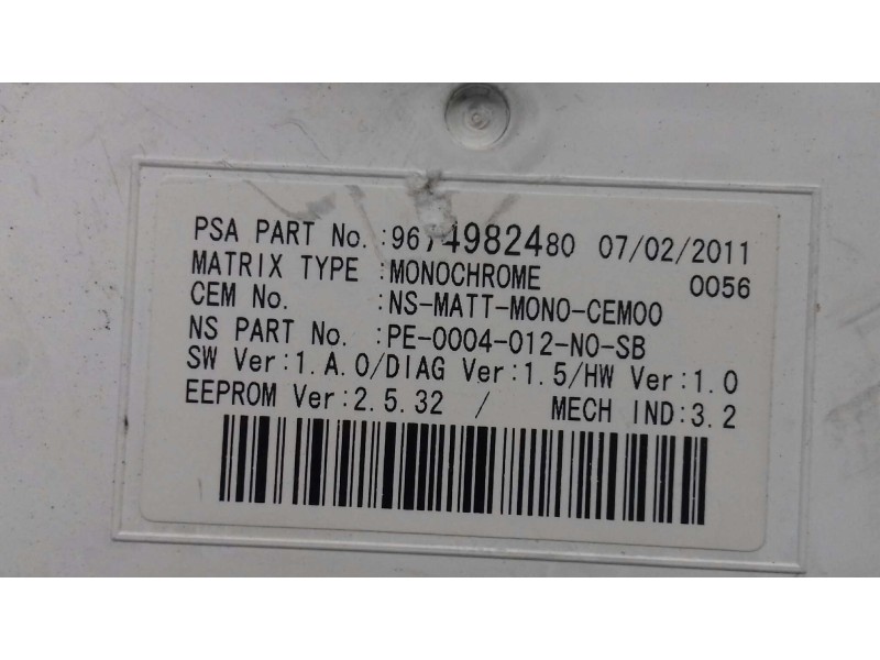 Recambio de cuadro instrumentos para peugeot 5008 access referencia OEM IAM 9676464480 9674982480 69189770U