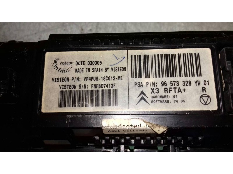 Recambio de mando climatizador para citroen c5 berlina attraction referencia OEM IAM 96573328YW 96498317YW VISTEON