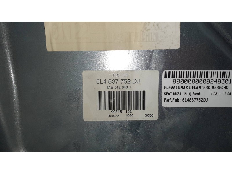 Recambio de elevalunas delantero derecho para seat ibiza (6l1) fresh referencia OEM IAM 6L4837752DJ  ELECTRICO