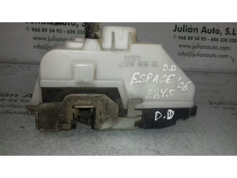 Recambio de cerradura puerta delantera derecha para renault espace iv (jk0) dynamique referencia OEM IAM 017973 4 PINES BLANCO