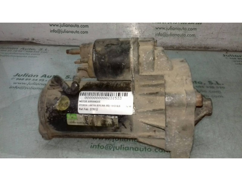 Recambio de motor arranque para hyundai lantra berlina (rd) 1.9 d gls referencia OEM IAM D7R12  VALEO