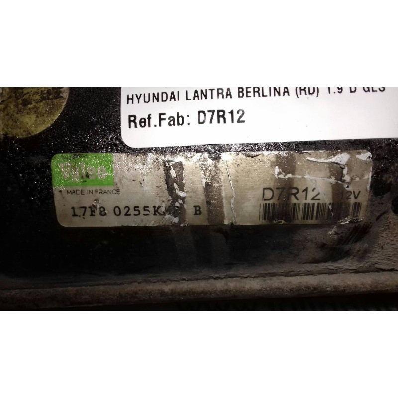 Recambio de motor arranque para hyundai lantra berlina (rd) 1.9 d gls referencia OEM IAM D7R12  VALEO