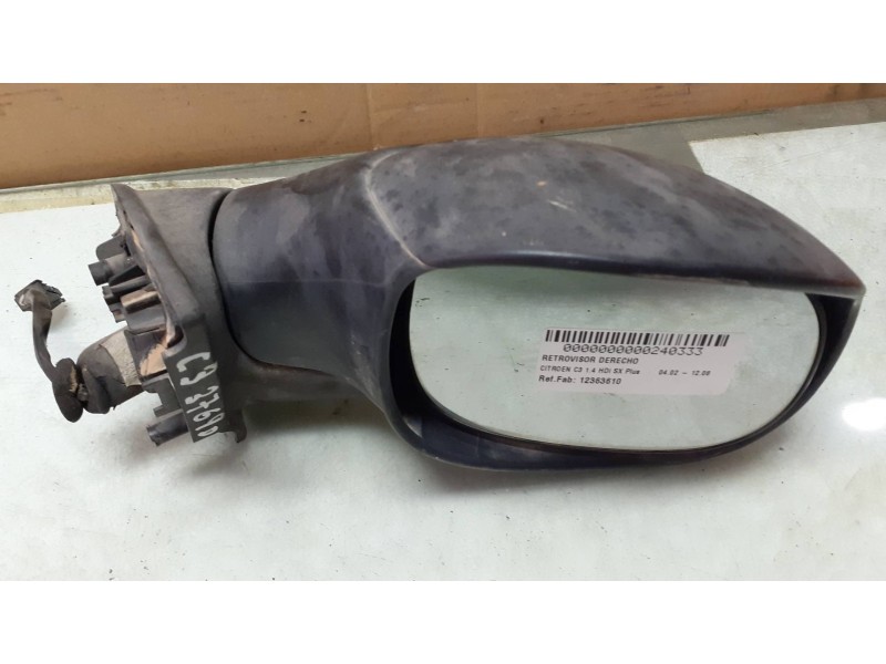 Recambio de retrovisor derecho para citroen c3 1.4 hdi sx plus referencia OEM IAM 12363610  ELECTRICO