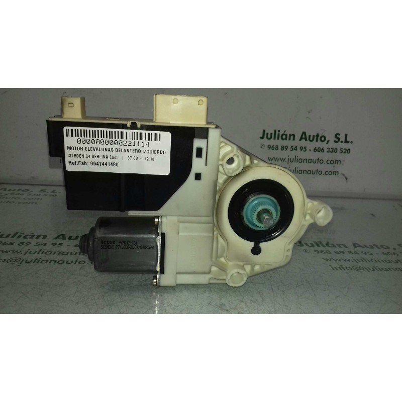 Recambio de motor elevalunas delantero izquierdo para citroen c4 berlina cool referencia OEM IAM 9647441480 980689100 BROSE
