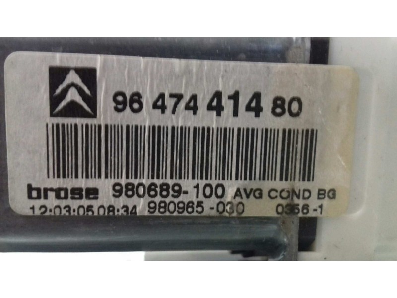 Recambio de motor elevalunas delantero izquierdo para citroen c4 berlina cool referencia OEM IAM 9647441480 980689100 BROSE