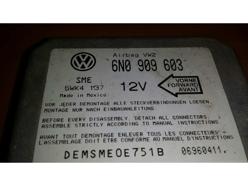 Recambio de centralita airbag para seat cordoba berlina (6k2) aniversario referencia OEM IAM 6N0909603 5WK4137 