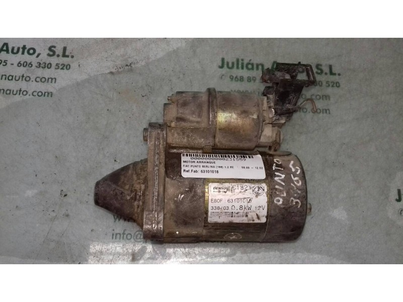 Recambio de motor arranque para fiat punto berlina (188) 1.2 8v referencia OEM IAM 63101018 C132 DENSO