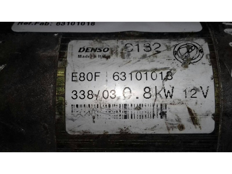 Recambio de motor arranque para fiat punto berlina (188) 1.2 8v referencia OEM IAM 63101018 C132 DENSO