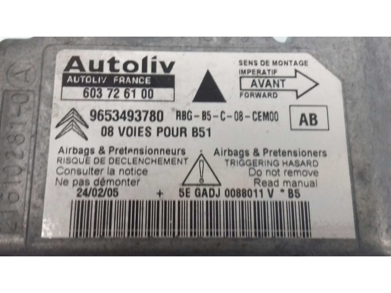 Recambio de centralita airbag para citroen c4 berlina cool referencia OEM IAM 9653493780 603726100 AUTOLIV