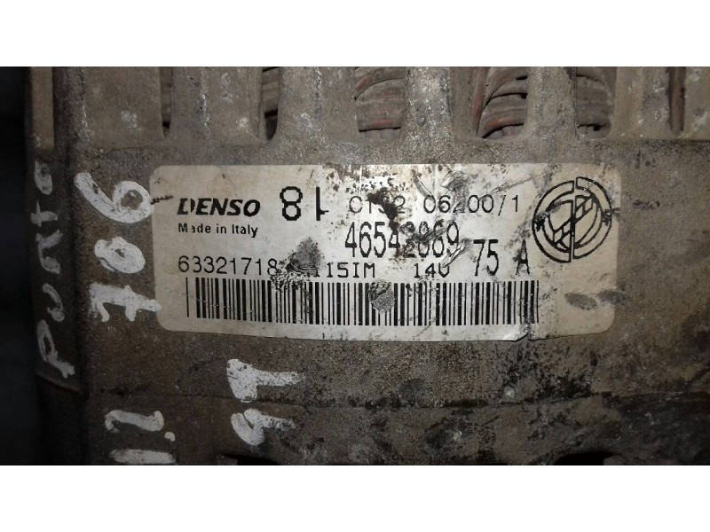 Recambio de alternador para fiat punto berlina (188) 1.2 8v referencia OEM IAM 46542889 DENSO 75A