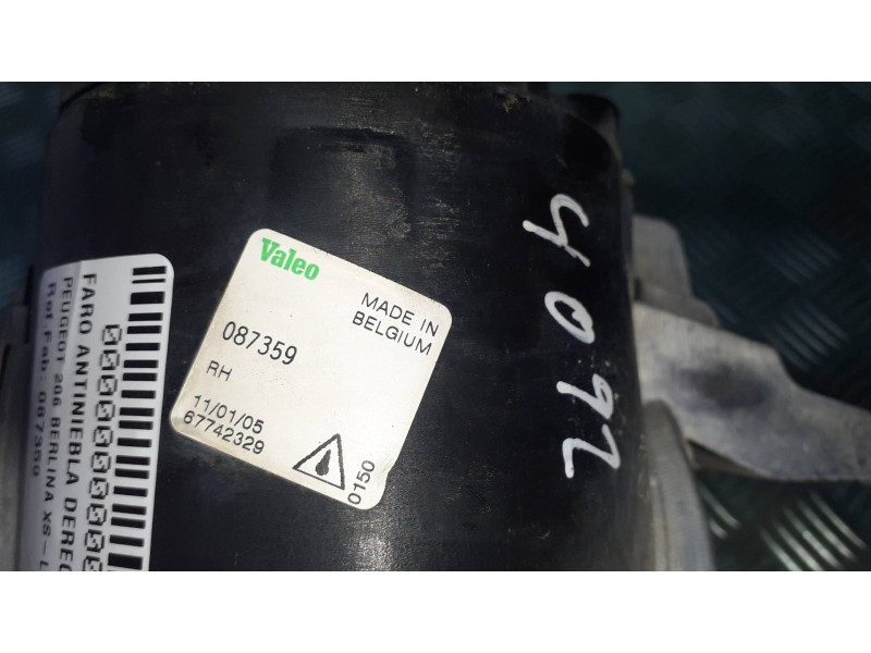 Recambio de faro antiniebla derecho para peugeot 206 berlina xs-line referencia OEM IAM 087359  66976200