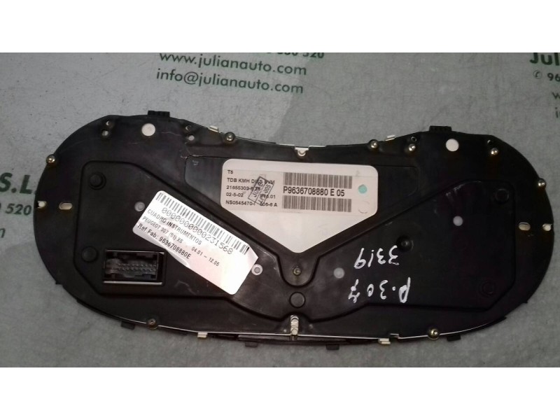 Recambio de cuadro instrumentos para peugeot 307 (s1) xs referencia OEM IAM 9636708880E 21655303 8 X5 SAGEM