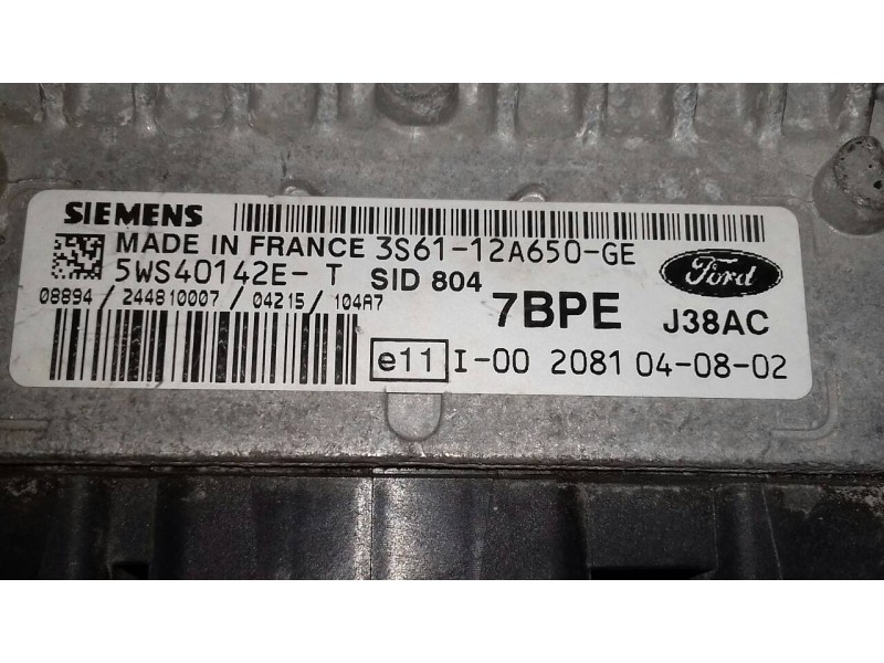 Recambio de centralita motor uce para ford fusion (cbk) + referencia OEM IAM 3S6112A650GE 5WS40142E SIEMENS