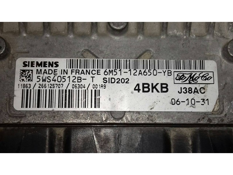 Recambio de centralita motor uce para ford focus turnier (cb4) trend referencia OEM IAM 6M5112A650YB 5WS40512BT SIEMENS