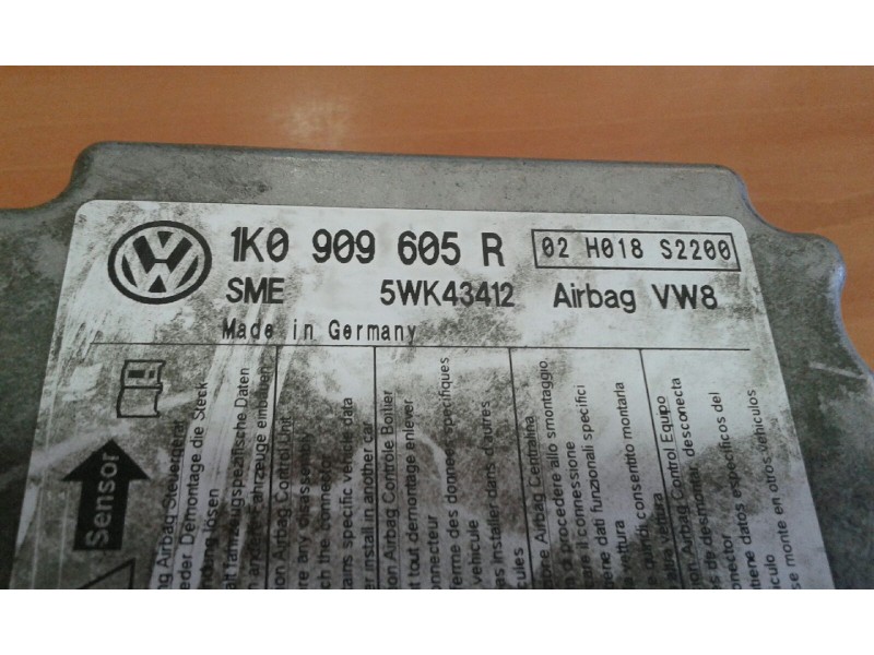 Recambio de centralita airbag para seat toledo (5p2) exclusive referencia OEM IAM 1K0909605R 5WK43412 
