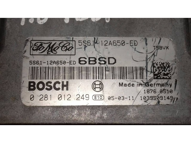 Recambio de centralita motor uce para ford fiesta (cbk) ambiente referencia OEM IAM 5S6112A650ED 0281012249 BOSCH