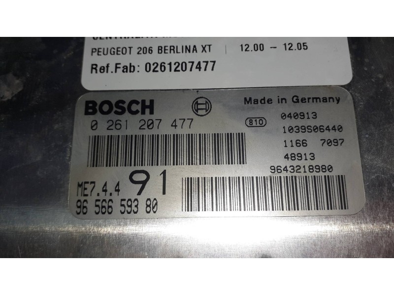 Recambio de centralita motor uce para peugeot 206 berlina xt referencia OEM IAM 0261207477 9656659380 BOSCH