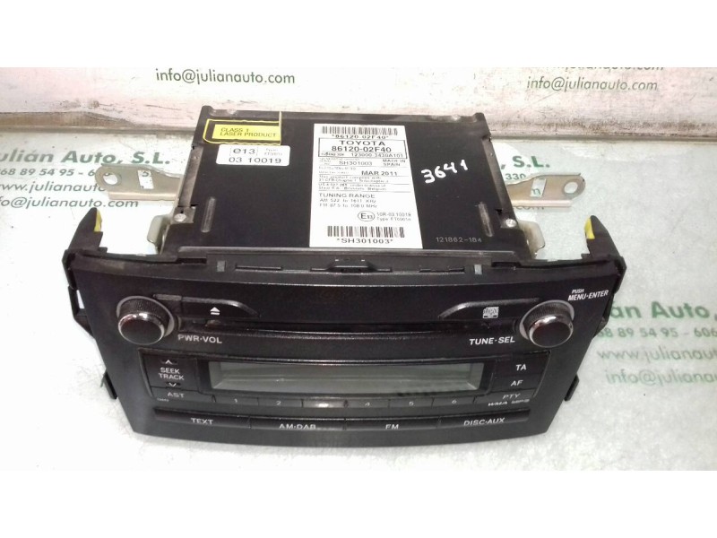Recambio de sistema audio / radio cd para toyota auris hybrid active referencia OEM IAM 8612002F40 1230003430A101 