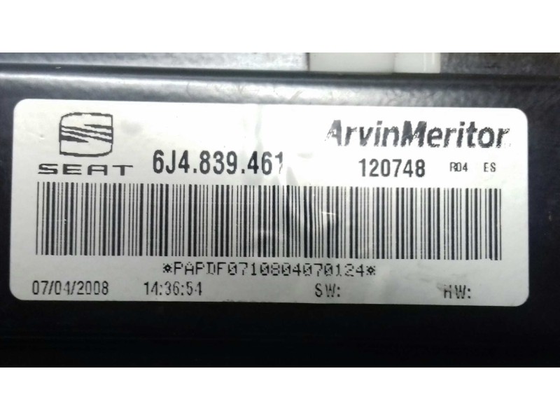 Recambio de elevalunas trasero izquierdo para seat ibiza (6j5) reference referencia OEM IAM 6J4839461C 120748 MANUAL