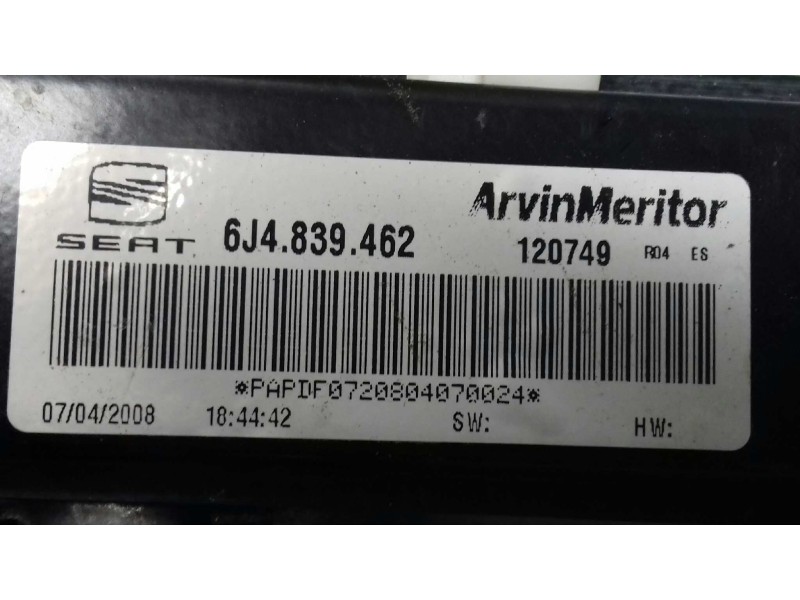 Recambio de elevalunas trasero derecho para seat ibiza (6j5) reference referencia OEM IAM 6J4839462 120749 MANUAL