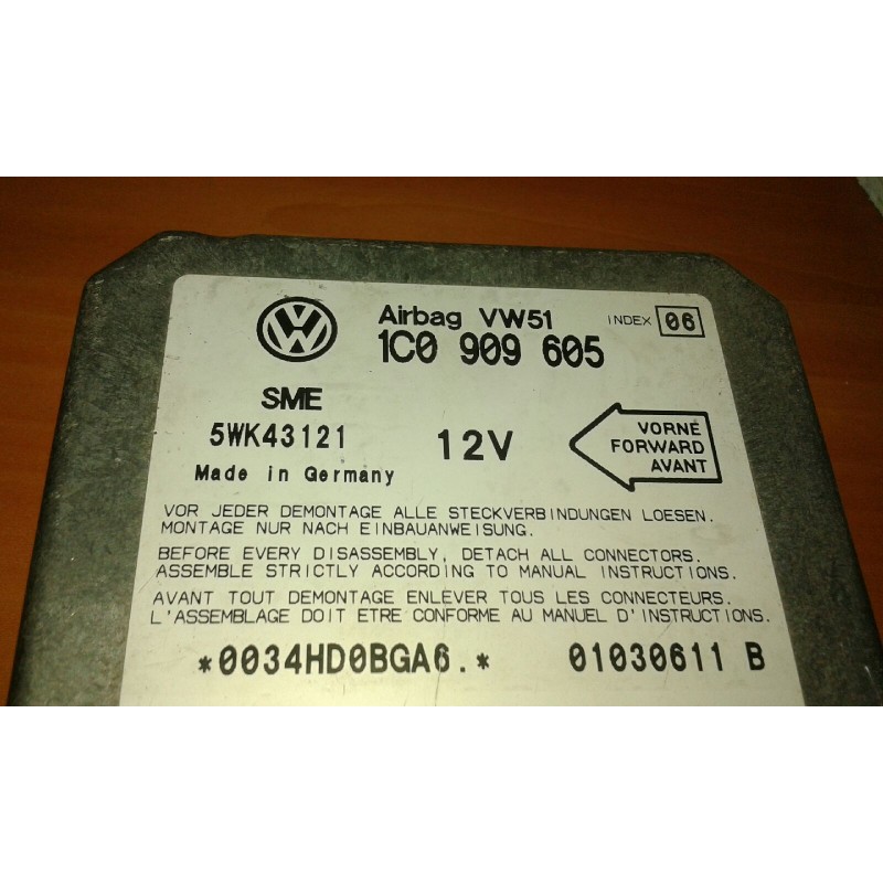 Recambio de centralita airbag para seat alhambra (7v9) stella referencia OEM IAM 1C0909605 5WK43121 