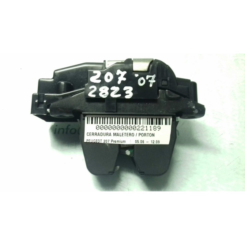 Recambio de cerradura maletero / porton para peugeot 207 premium referencia OEM IAM 9660403980 27F070088291 3 PINES