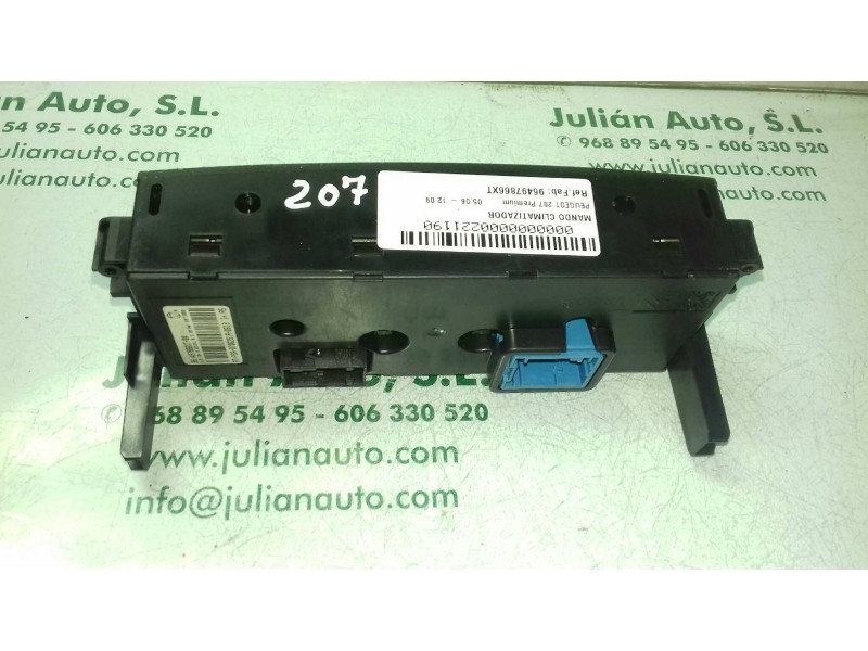 Recambio de mando climatizador para peugeot 207 premium referencia OEM IAM 96497866XT PSA0706251R VALEO