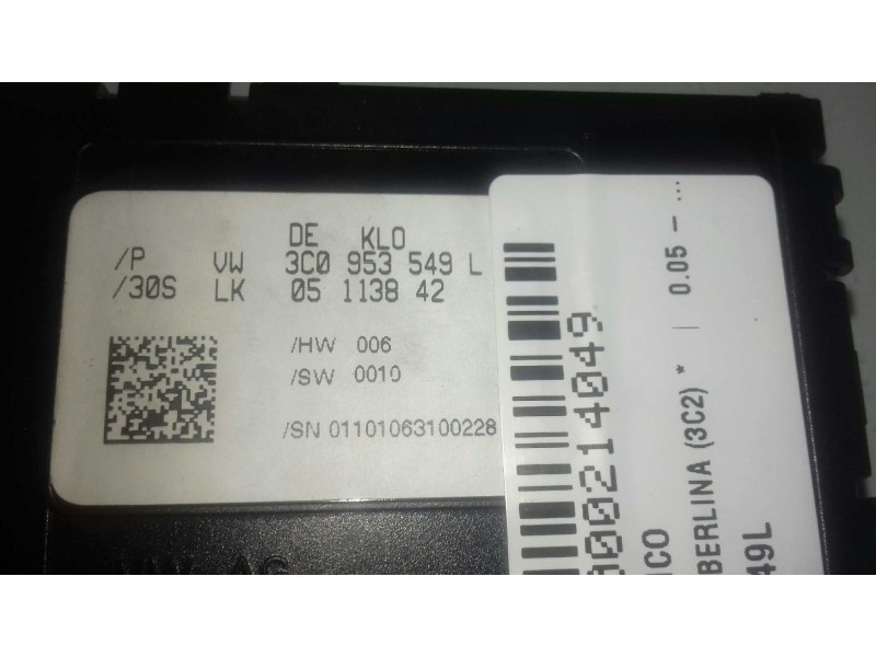 Recambio de modulo electronico para volkswagen passat berlina (3c2) advance referencia OEM IAM 3C0953549L 05113842 