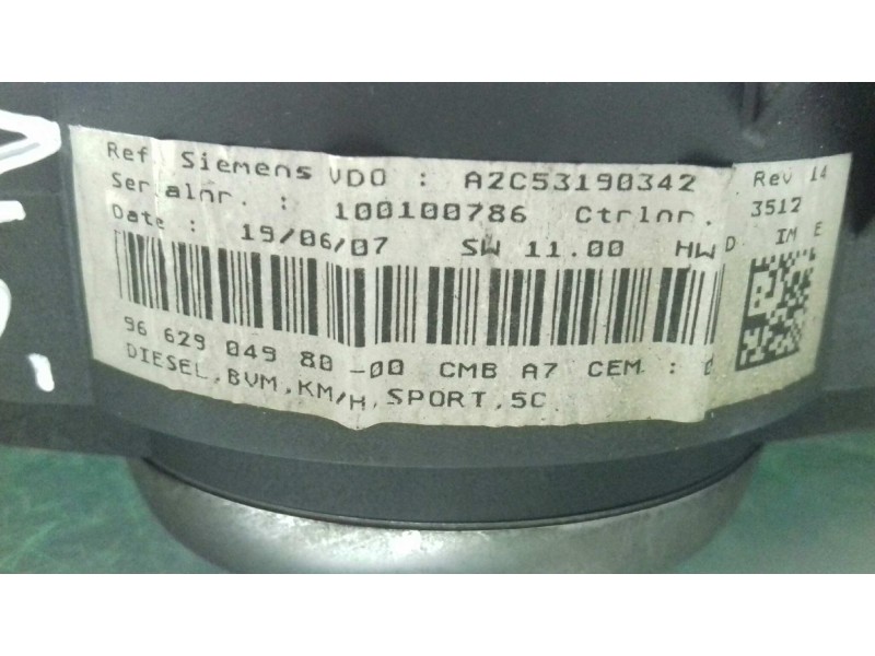 Recambio de cuadro instrumentos para peugeot 207 premium referencia OEM IAM A2C53065549 AZC5319034Z SIEMENS