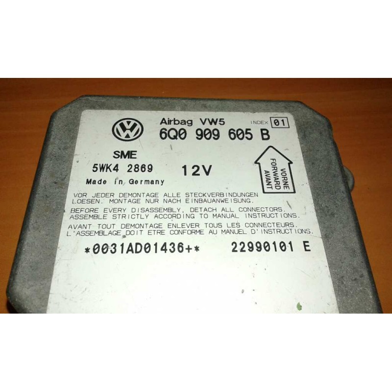 Recambio de centralita airbag para volkswagen passat berlina (3b2) comfortline referencia OEM IAM 6Q0909605B 5WK42869 