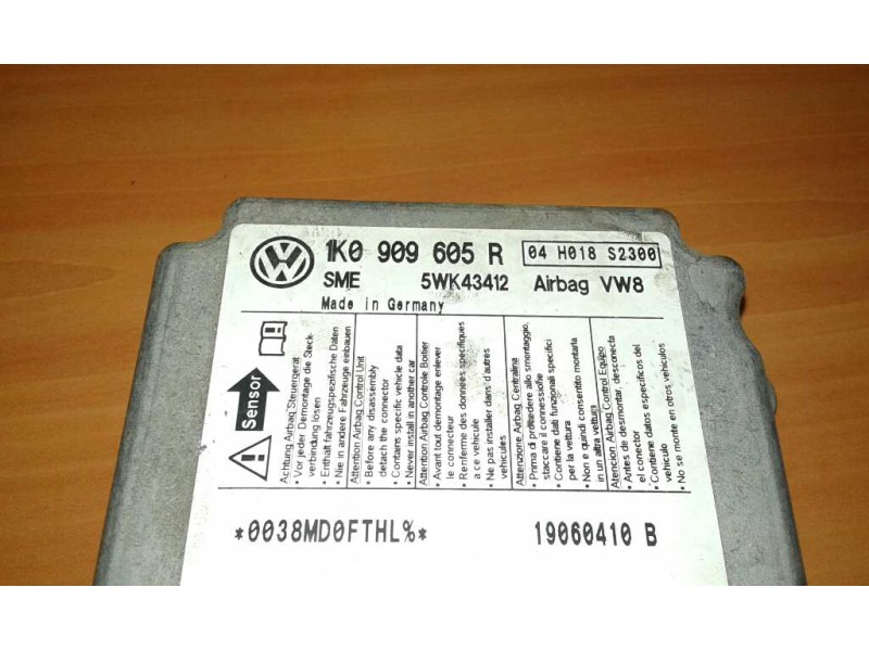 Recambio de centralita airbag para seat toledo (5p2) reference referencia OEM IAM 1K0909605R 5WK43412 
