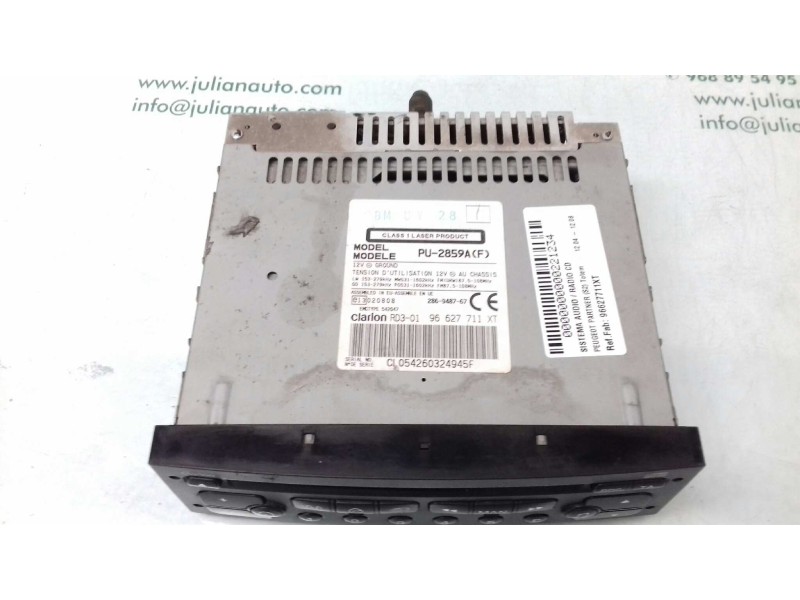 Recambio de sistema audio / radio cd para peugeot partner (s2) totem referencia OEM IAM 96627711XT PU2859A 