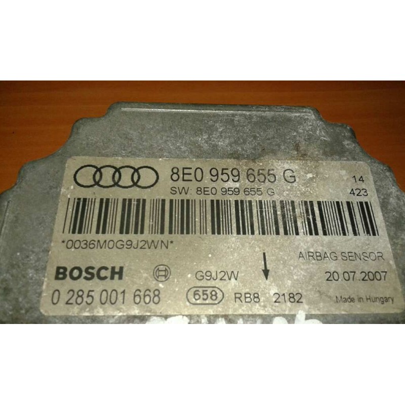 Recambio de centralita airbag para audi a4 berlina (8e) 2.0 tdi quattro (dpf) (125kw) referencia OEM IAM 8E0959655G 0285001668 