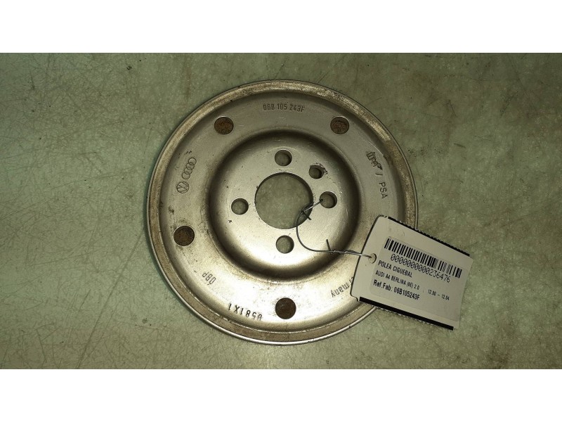 Recambio de polea cigueñal para audi a4 berlina (8e) 2.0 referencia OEM IAM 06B105243F 0581X1 