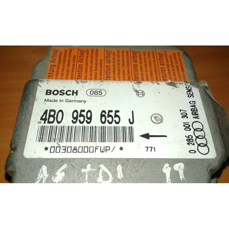 Recambio de centralita airbag para audi a6 berlina (4b2) 1.9 tdi referencia OEM IAM 4B0959655J 0285001307 