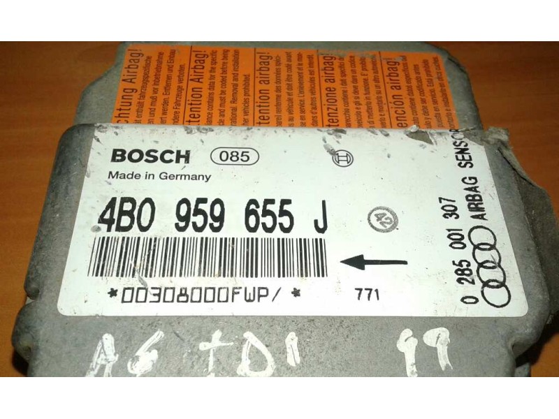Recambio de centralita airbag para audi a6 berlina (4b2) 1.9 tdi referencia OEM IAM 4B0959655J 0285001307 