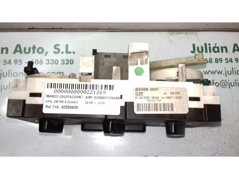 Recambio de mando calefaccion / aire acondicionado para opel zafira a comfort referencia OEM IAM 90559839 10910318 BEHR
