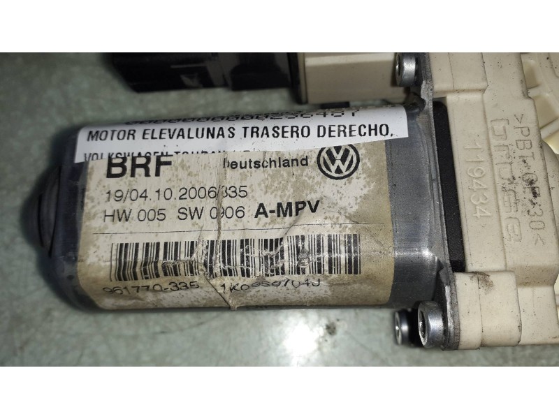 Recambio de motor elevalunas trasero derecho para volkswagen touran (1t1) advance referencia OEM IAM 961770335 1K0959704J SIEMEN