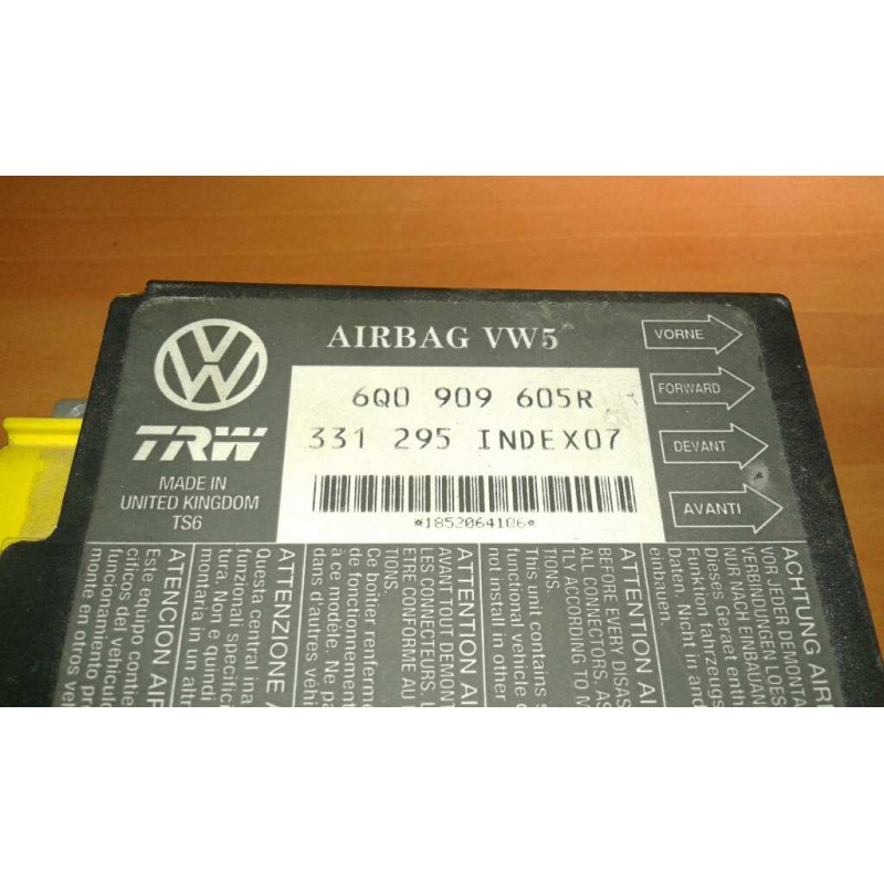 Recambio de centralita airbag para seat ibiza (6l1) stella referencia OEM IAM 6Q0909605R 331295INDEX07 TRW