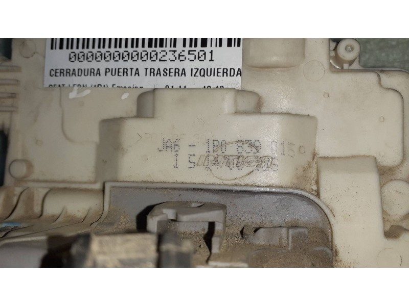 Recambio de cerradura puerta trasera izquierda para seat leon (1p1) emocion referencia OEM IAM 1P0839015  