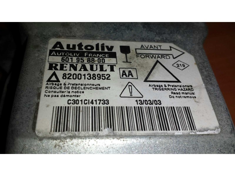 Recambio de centralita airbag para renault laguna ii (bg0) authentique referencia OEM IAM 601958800 8200138952 