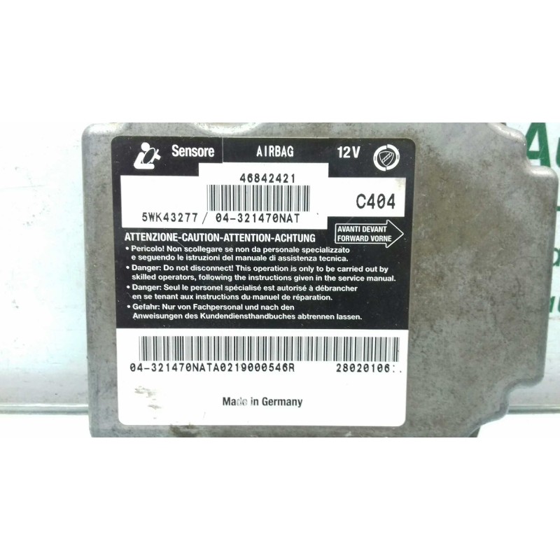Recambio de centralita airbag para alfa romeo 147 (190) 1.9 jtd distinctive referencia OEM IAM 5WK43277 46842421 04321470NAT