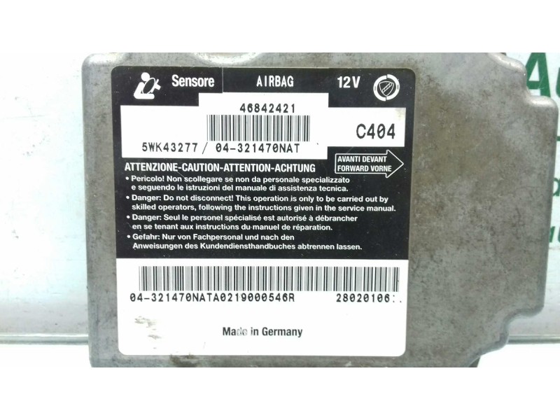 Recambio de centralita airbag para alfa romeo 147 (190) 1.9 jtd distinctive referencia OEM IAM 5WK43277 46842421 04321470NAT