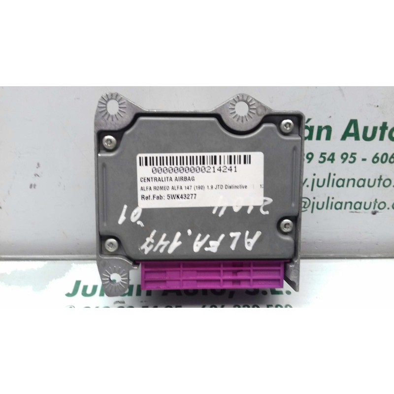 Recambio de centralita airbag para alfa romeo 147 (190) 1.9 jtd distinctive referencia OEM IAM 5WK43277 46842421 04321470NAT