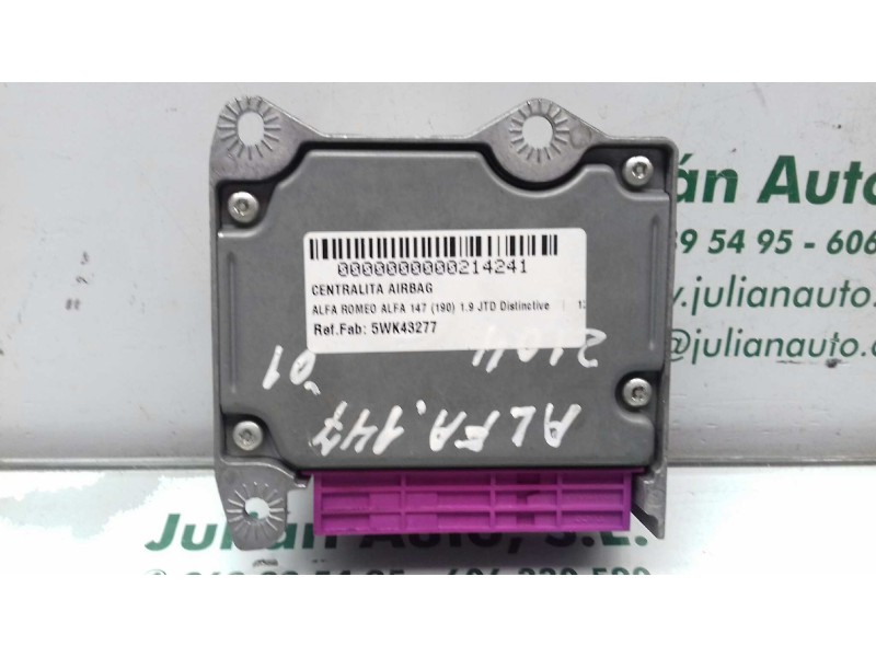 Recambio de centralita airbag para alfa romeo 147 (190) 1.9 jtd distinctive referencia OEM IAM 5WK43277 46842421 04321470NAT