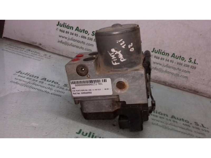 Recambio de abs para fiat punto berlina (188) 1.2 16v elx referencia OEM IAM 0265220552 0273004643 BOSCH Recambio de abs para fiat punto berlina (188) 1.2 16v elx referencia OEM IAM 0265220552 0273004643 BOSCH