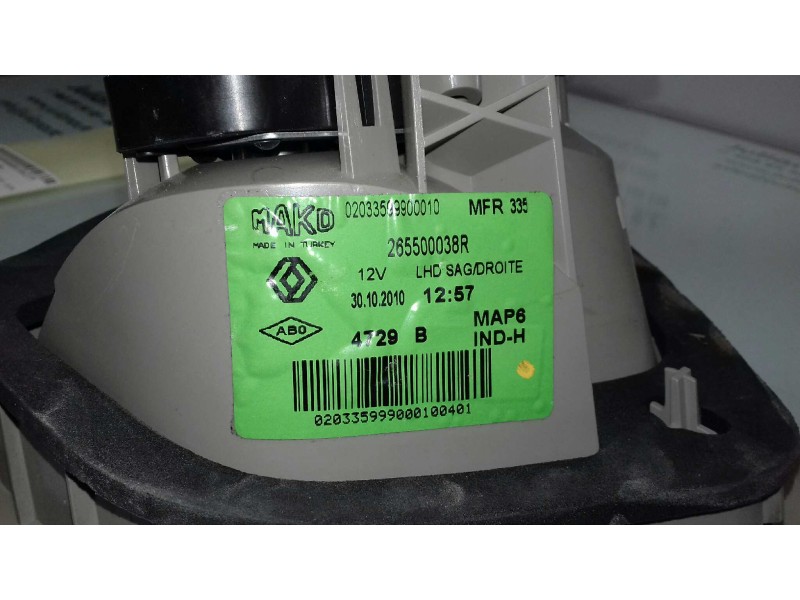 Recambio de piloto trasero izquierdo para renault fluence dynamique referencia OEM IAM 265500038R 02033599900010 MAKD